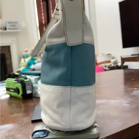 Vintage Coach Rugby Stripe Bucket Bag A0993-F13357 - Picture 3 of 11